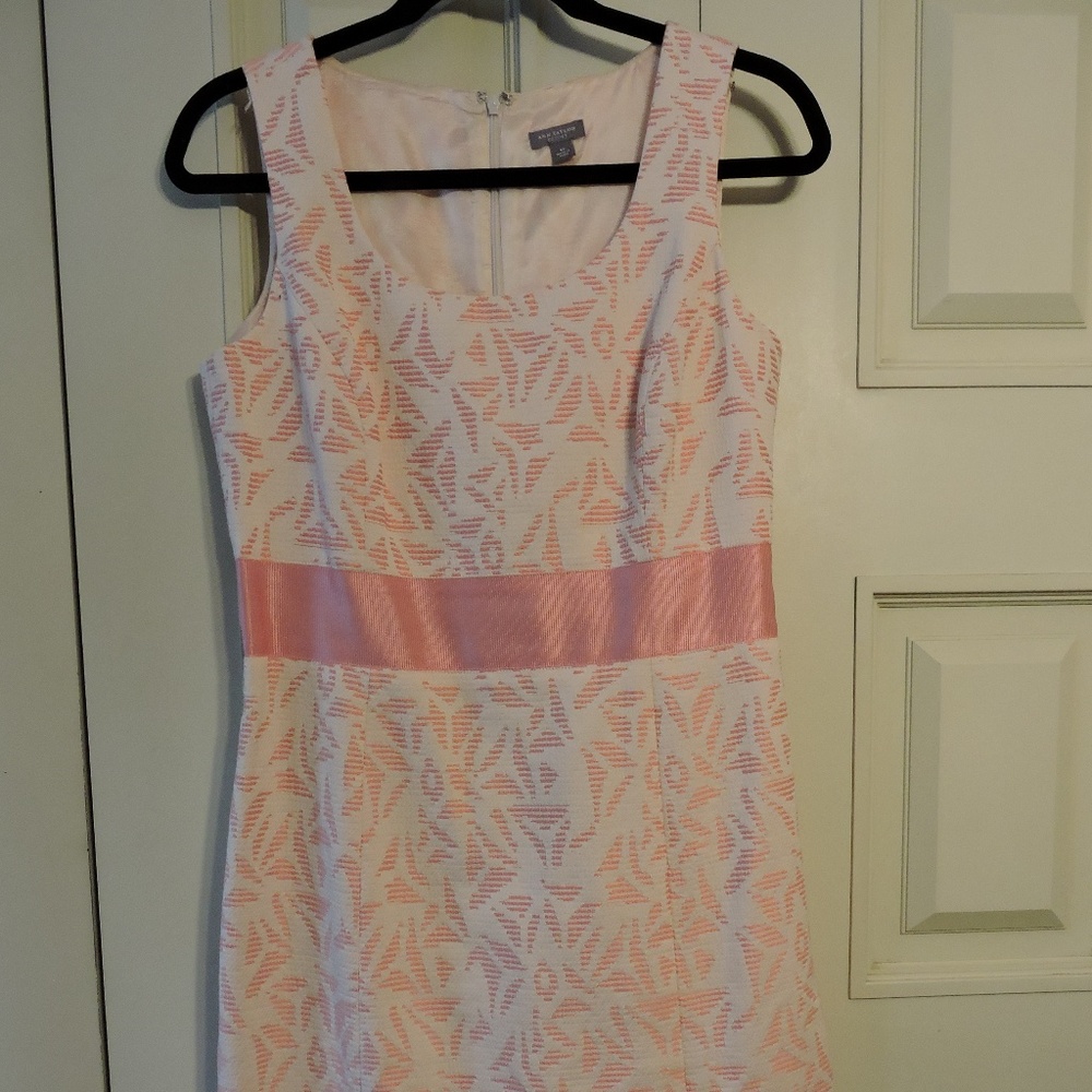 Pink & Cream Ann Taylor Dress - Size 8P
